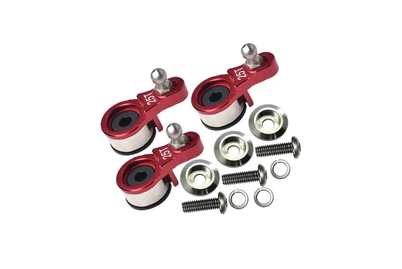 Aluminum Servo Horn With Built-In Spring 3 Sets (For Locking Diff) For Traxxas 1:10 Trx4 Defender Trail Crawler 82056-4 / Trx6 Mercedes-Benz G-63 Mag 6X6 88096-4 Upgrades - Red 1