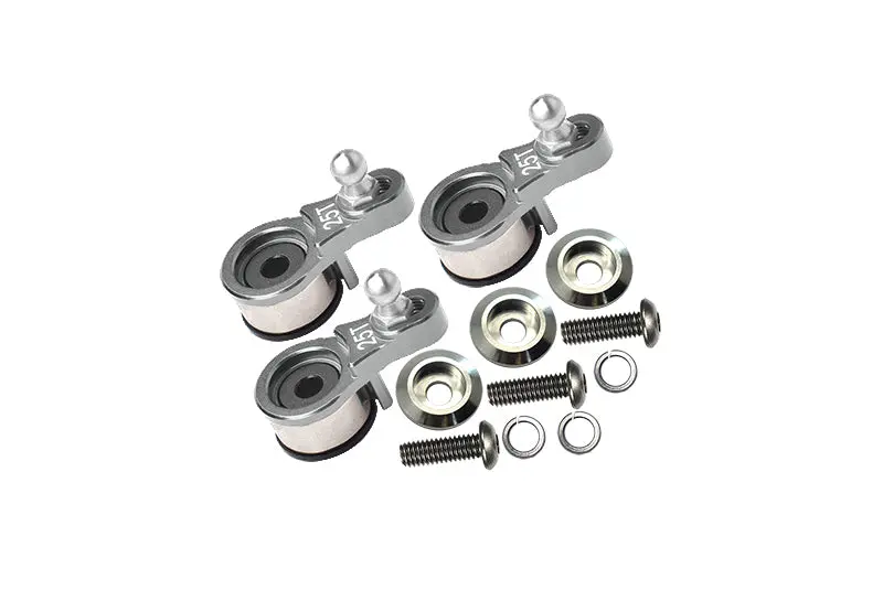 Aluminum Servo Horn With Built-In Spring 3 Sets (For Locking Diff) For Traxxas 1:10 Trx4 Defender Trail Crawler 82056-4 / Trx6 Mercedes-Benz G-63 Mag 6X6 88096-4 Upgrades - Silver 1