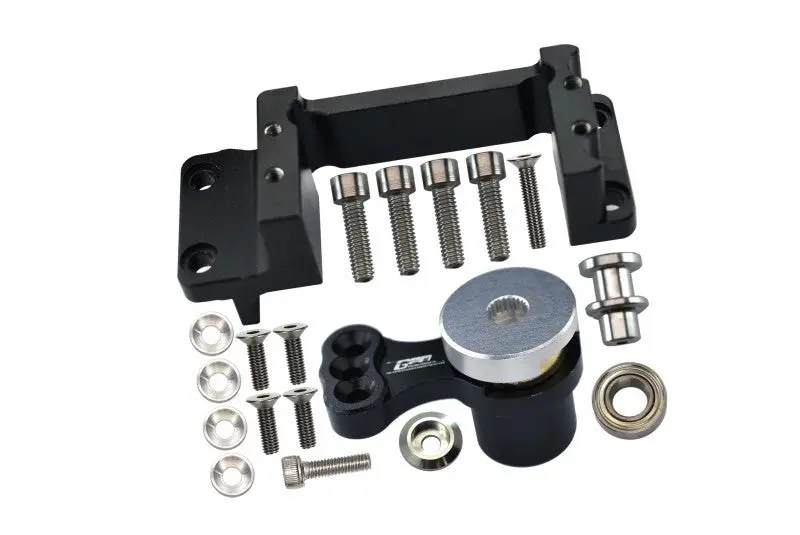 Aluminum Servo Mount +25T Aluminum Servo Horn With Built-In Spring For Arrma 1:5 Kraton 8S Blx / Outcast 8S Blx / Kraton Exb Roller - 19Pc Set Black 1