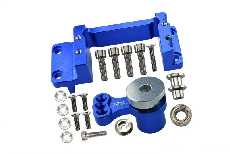 Aluminum Servo Mount +25T Aluminum Servo Horn With Built-In Spring For Arrma 1:5 Kraton 8S Blx / Outcast 8S Blx / Kraton Exb Roller - 19Pc Set Blue 1