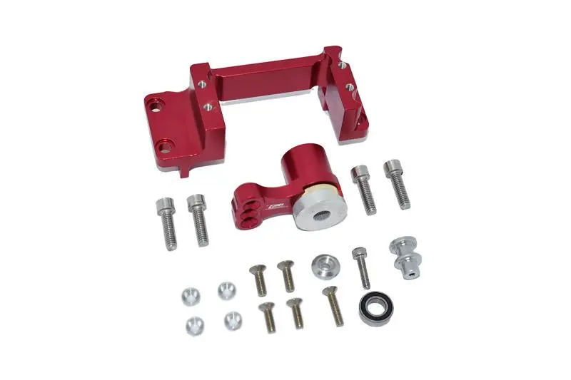 Aluminum Servo Mount +25T Aluminum Servo Horn With Built-In Spring For Arrma 1:5 Kraton 8S Blx / Outcast 8S Blx / Kraton Exb Roller - 19Pc Set Red 1