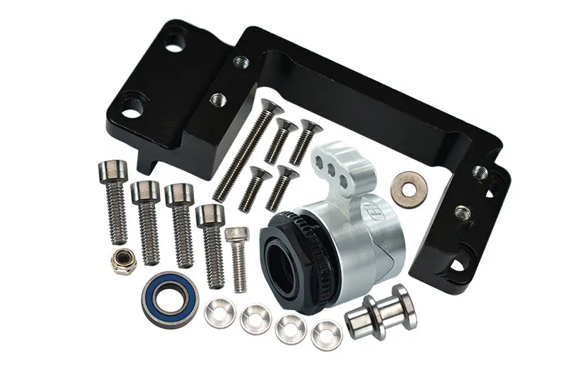Aluminum Servo Mount + 25T Aluminum Servo Horn With Built-In Spring For Arrma 1:5 Kraton 8S Blx / Outcast 8S Blx / Kraton Exb Roller - 20Pc Set Black 1
