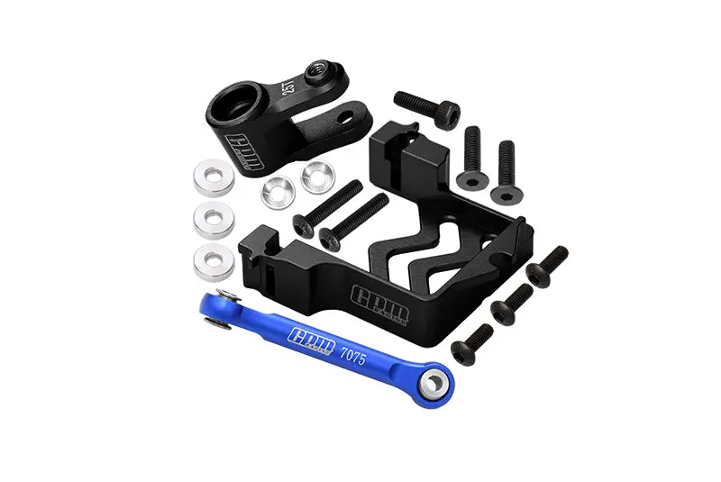 Aluminum Servo Mount + Aluminum Tie Rod + 25T Aluminum Servo Horn For Traxxas 1/10 Maxx 4Wd Monster Truck (89076-4) - 16Pc Set Black 1
