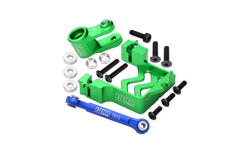 Aluminum Servo Mount + Aluminum Tie Rod + 25T Aluminum Servo Horn For Traxxas 1/10 Maxx 4Wd Monster Truck (89076-4) - 16Pc Set Green 1