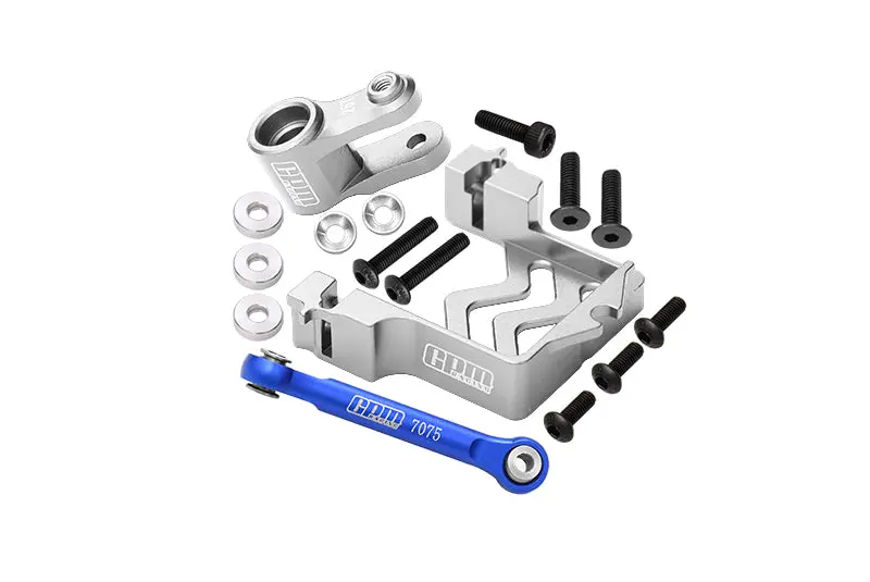 Aluminum Servo Mount + Aluminum Tie Rod + 25T Aluminum Servo Horn For Traxxas 1/10 Maxx 4Wd Monster Truck (89076-4) - 16Pc Set Silver 1