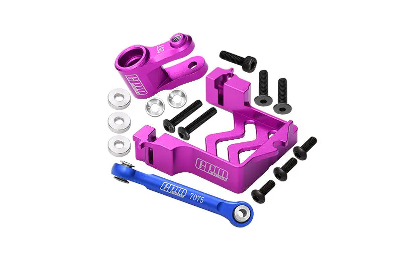 Aluminum Servo Mount + Aluminum Tie Rod + 25T Aluminum Servo Horn For Traxxas 1/10 Maxx 4Wd Monster Truck-89076-4 / Maxx With Widemaxx Monster Truck-89086-4 Upgrades - Purple 1