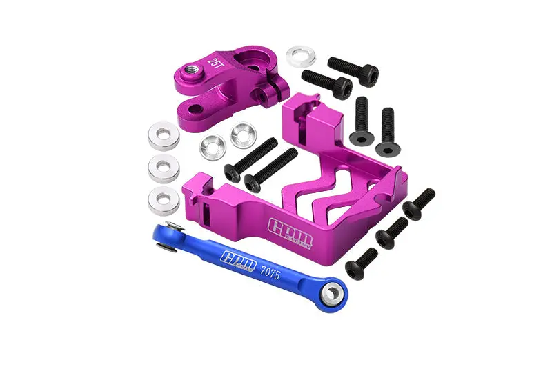 Aluminum Servo Mount + Tie Rod + 25T Servo Horn For Traxxas 1/10 Maxx 4Wd Monster Truck-89076-4 / Maxx With Widemaxx Monster Truck-89086-4 Upgrades - Purple 1