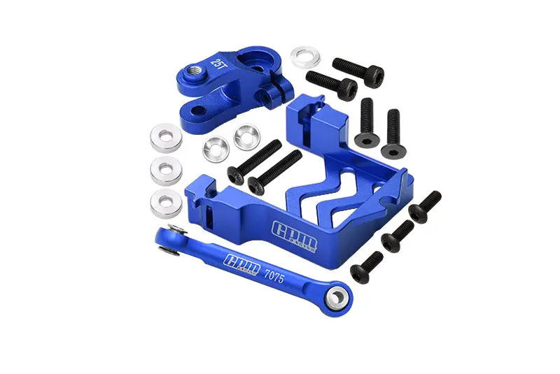 Aluminum Servo Mount + Tie Rod + 25T Servo Horn For Traxxas 1/10 Maxx 4Wd Monster Truck (89076-4) Upgrades - Blue 1