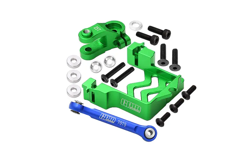 Aluminum Servo Mount + Tie Rod + 25T Servo Horn For Traxxas 1/10 Maxx 4Wd Monster Truck (89076-4) Upgrades - Green 1