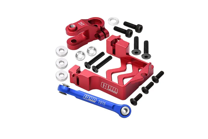 Aluminum Servo Mount + Tie Rod + 25T Servo Horn For Traxxas 1/10 Maxx 4Wd Monster Truck (89076-4) Upgrades - Red 1