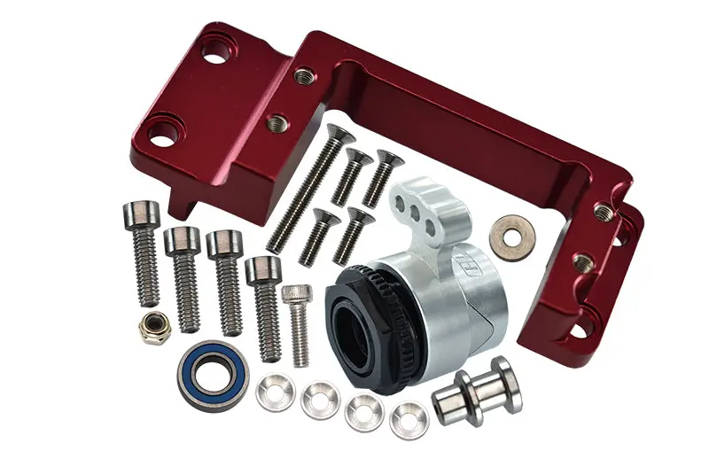 Aluminum Servo Mount+25T Aluminum Servo Horn With Built-In Spring For Arrma 1:5 Kraton 8S Blx / Outcast 8S Blx / Kraton Exb Roller -20Pc Set Red 1