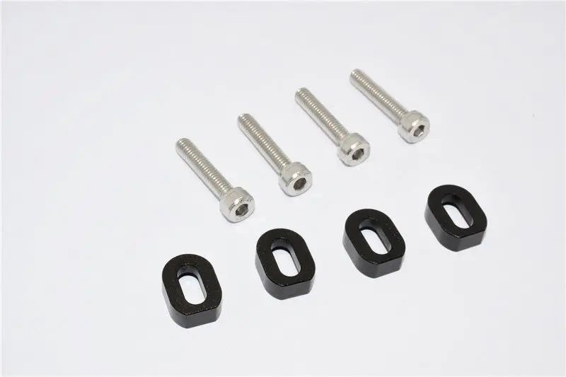 Aluminum Shims & Stainless Steel Screws For Traxxas 1:5 X Maxx 6S / X Maxx 8S / Xrt 8S Monster Truck Upgrades - 1 Set Black 1