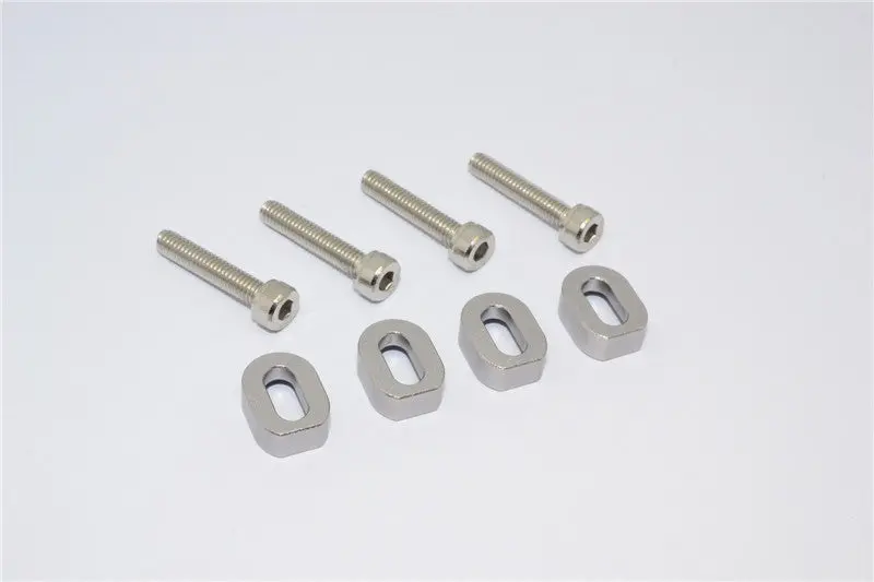 Aluminum Shims & Stainless Steel Screws For Traxxas 1:5 X Maxx 6S / X Maxx 8S / Xrt 8S Monster Truck Upgrades - 1 Set Gray Silver 1