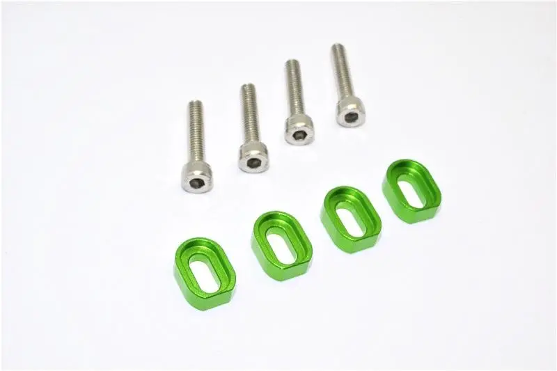 Aluminum Shims & Stainless Steel Screws For Traxxas 1:5 X Maxx 6S / X Maxx 8S / Xrt 8S Monster Truck Upgrades - 1 Set Green 1