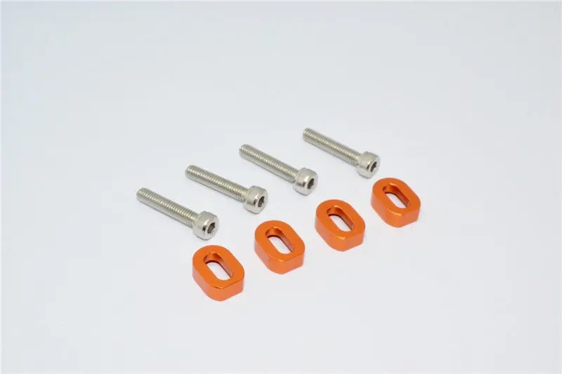 Aluminum Shims & Stainless Steel Screws For Traxxas 1:5 X Maxx 6S / X Maxx 8S / Xrt 8S Monster Truck Upgrades - 1 Set Orange 1
