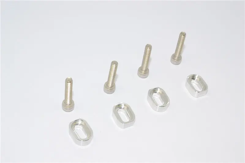 Aluminum Shims & Stainless Steel Screws For Traxxas 1:5 X Maxx 6S / X Maxx 8S / Xrt 8S Monster Truck Upgrades - 1 Set Silver 1