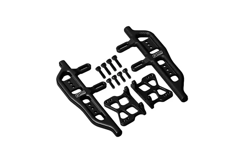 Aluminum Side Steps For Axial 1:24 Scx24 Deadbolt Axi90081 / Jeep Wrangler Axi00002 - 12Pc Set Black 1