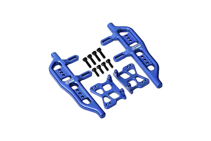 Aluminum Side Steps For Axial 1:24 Scx24 Deadbolt Axi90081 / Jeep Wrangler Axi00002 - 12Pc Set Blue 1