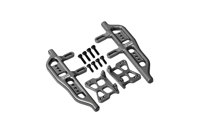 Aluminum Side Steps For Axial 1:24 Scx24 Deadbolt Axi90081 / Jeep Wrangler Axi00002 - 12Pc Set Gray Silver 1