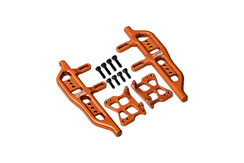 Aluminum Side Steps For Axial 1:24 Scx24 Deadbolt Axi90081 / Jeep Wrangler Axi00002 - 12Pc Set Orange 1
