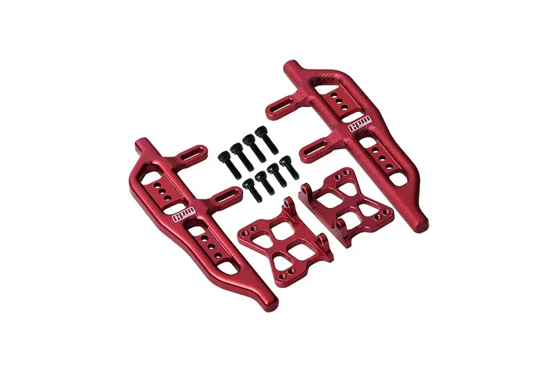 Aluminum Side Steps For Axial 1:24 Scx24 Deadbolt Axi90081 / Jeep Wrangler Axi00002 - 12Pc Set Red 1