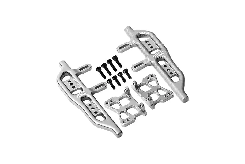 Aluminum Side Steps For Axial 1:24 Scx24 Deadbolt Axi90081 / Jeep Wrangler Axi00002 - 12Pc Set Silver 1