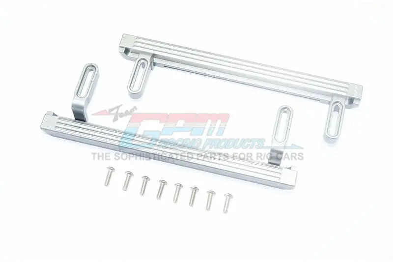 Aluminum Side Steps For Traxxas Trx-4 Mercedes-Benz G500 (82096-4) / Trx-6 Mercedes-Benz G63 (88096-4) - 1Pr Set Gray Silver 1