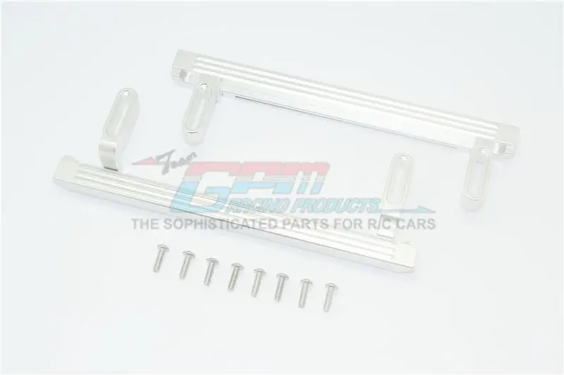 Aluminum Side Steps For Traxxas Trx-4 Mercedes-Benz G500 (82096-4) / Trx-6 Mercedes-Benz G63 (88096-4) - 1Pr Set Silver 1