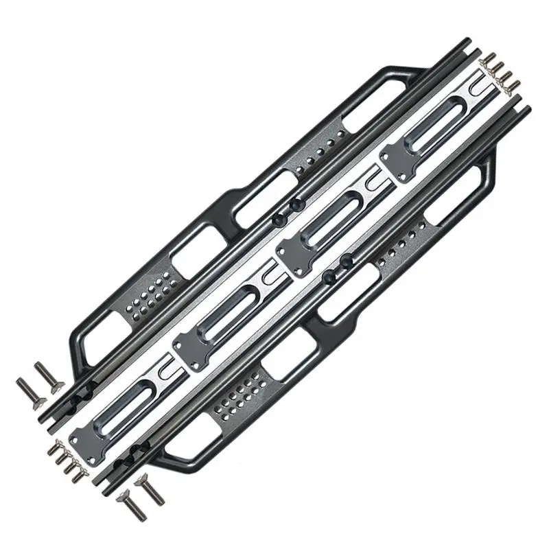 Aluminum Side Steps  (Silver Inlay Version) For Axial 1/6 Scx6 Jeep Jlu Wrangler Axi05000 - 18Pc Set Gray Silver 1