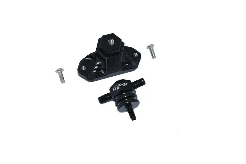 Aluminum Spare Tire Support Mount + Spare Tire Locking For 1:10 R/C Crawlers - 2Pc Set Black 1