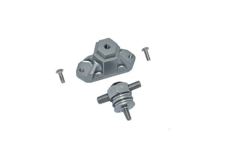 Aluminum Spare Tire Support Mount + Spare Tire Locking For 1:10 R/C Crawlers - 2Pc Set Gray Silver 1