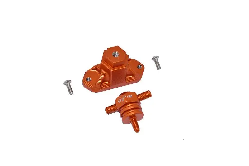 Aluminum Spare Tire Support Mount + Spare Tire Locking For 1:10 R/C Crawlers - 2Pc Set Orange 1