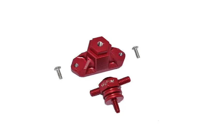 Aluminum Spare Tire Support Mount + Spare Tire Locking For 1:10 R/C Crawlers - 2Pc Set Red 1