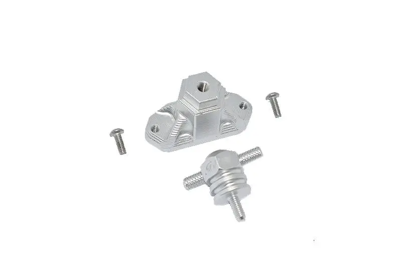 Aluminum Spare Tire Support Mount + Spare Tire Locking For 1:10 R/C Crawlers - 2Pc Set Silver 1