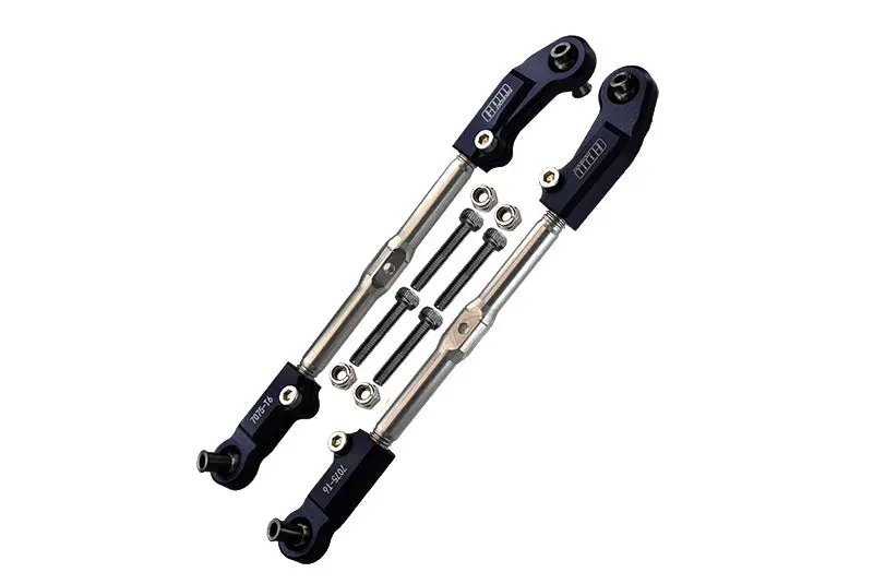 Aluminum + Stainless Steel Adjustable Front Steering Tie Rod For Arrma 1:8 Kraton 6S / Rc Talion 6S / Outcast 6S / Electric Talion 6S / Notorious 6S / Kraton 6S V5 / Notorious 6S V5 - Black 1