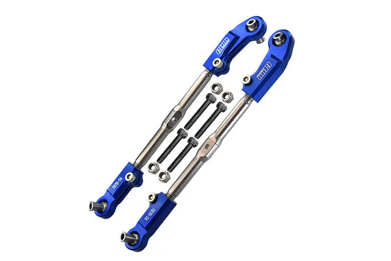 Aluminum + Stainless Steel Adjustable Front Steering Tie Rod For Arrma 1:8 Kraton 6S / Rc Talion 6S / Outcast 6S / Electric Talion 6S / Notorious 6S / Kraton 6S V5 / Notorious 6S V5 - Blue 1