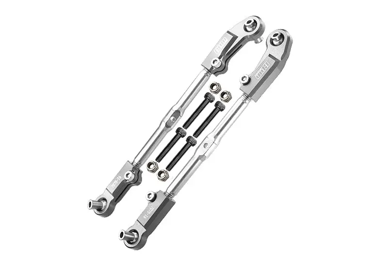Aluminum + Stainless Steel Adjustable Front Steering Tie Rod For Arrma 1:8 Kraton 6S / Rc Talion 6S / Outcast 6S / Electric Talion 6S / Notorious 6S / Kraton 6S V5 / Notorious 6S V5 - Silver 1