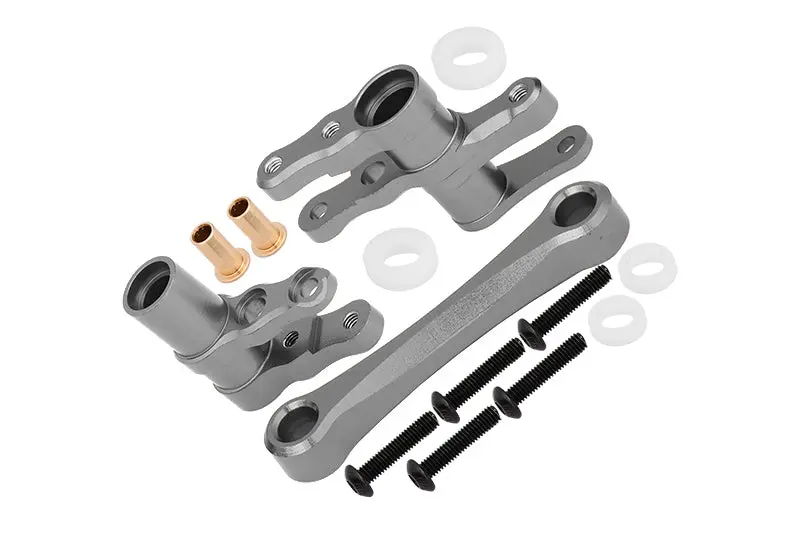 Aluminum Steering Assembly For 1/10 Traxxas Ford Gt 4-Tec 2.0 83056-4 / 4-Tec 3.0 93054-4 - 1 Set Gray Silver 1