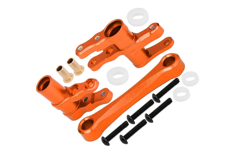 Aluminum Steering Assembly For 1/10 Traxxas Ford Gt 4-Tec 2.0 83056-4 / 4-Tec 3.0 93054-4 - 1 Set Orange 1