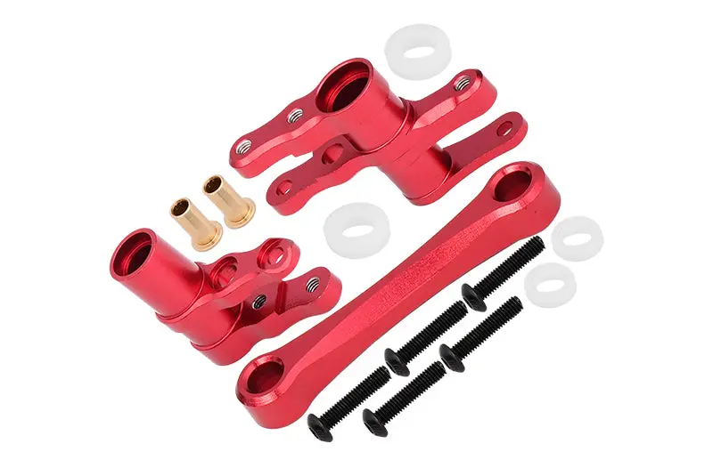 Aluminum Steering Assembly For 1/10 Traxxas Ford Gt 4-Tec 2.0 83056-4 / 4-Tec 3.0 93054-4 - 1 Set Red 1