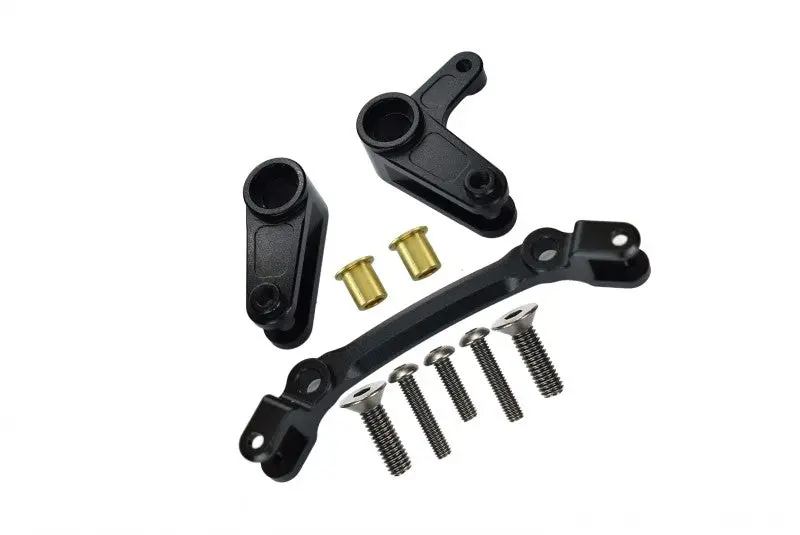 Aluminum Steering Assembly For Arrma 1:10 Granite / Big Rock 3S / Big Rock V3 3S / Vorteks 3S / Senton 3S / 1:8 Vendetta 3S - 10Pc Set Black 1