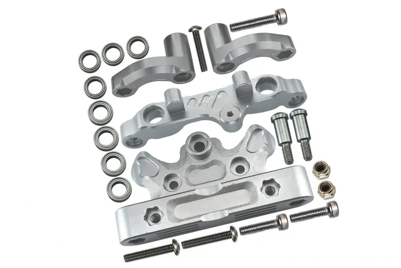 Aluminum Steering Assembly For Arrma 1:5 Kraton 8S Blx / Outcast 8S Blx / Kraton Exb Roller - 22Pc Set Gray Silver 1