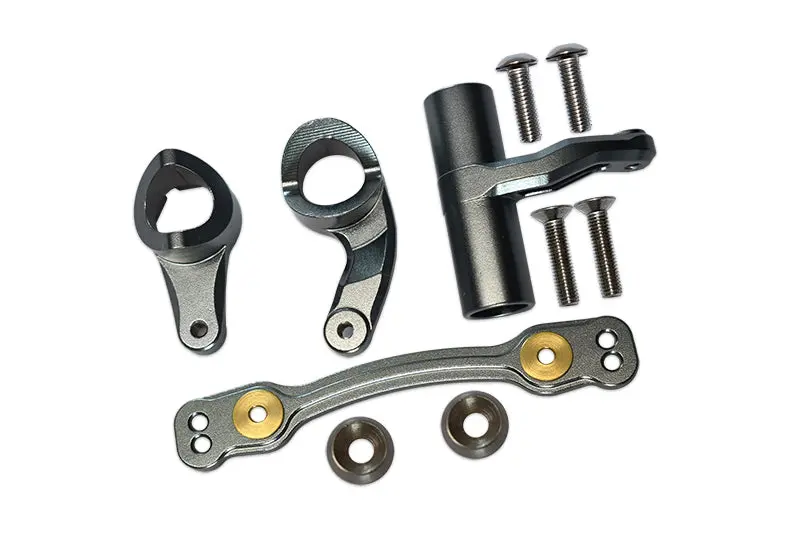 Aluminum Steering Assembly For Arrma 1:8 Kraton / Outcast / Typhon / Talion / Kraton V5 / Notorious V5 / 1:7  Fireteam / 1:10 Senton - 1 Set Gray Silver 1