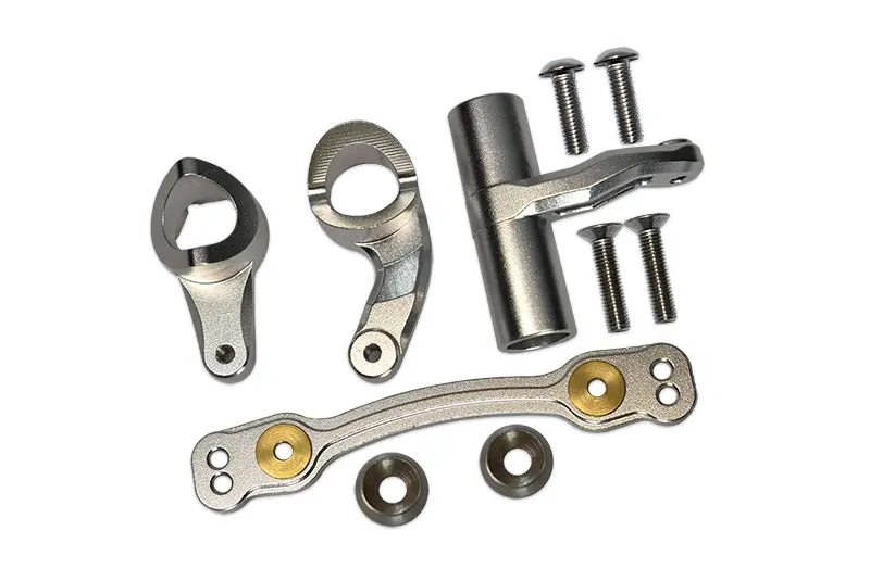 Aluminum Steering Assembly For Arrma 1:8 Kraton / Outcast / Typhon / Talion / Kraton V5 / Notorious V5 / 1:7  Fireteam / 1:10 Senton - 1 Set Silver 1