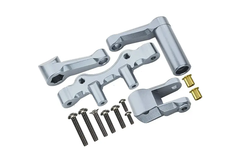Aluminum Steering Assembly For Losi 1:6 4Wd Super Baja Rey Los05013 / Super Baja Rey 2.0 Los05021 Upgrades - Silver 1