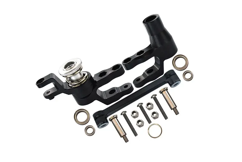 Aluminum Steering Assembly For Traxxas 1:10 4Wd Maxx 89076-4 / 4Wd Maxx With Widemaxx 89086-4 / 1:8 4Wd Maxx Slash 6S 102076-4 Upgrades - Black 1