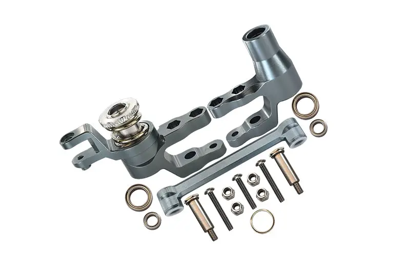 Aluminum Steering Assembly For Traxxas 1:10 4Wd Maxx 89076-4 / 4Wd Maxx With Widemaxx 89086-4 / 1:8 4Wd Maxx Slash 6S 102076-4 Upgrades - Gray Silver 1