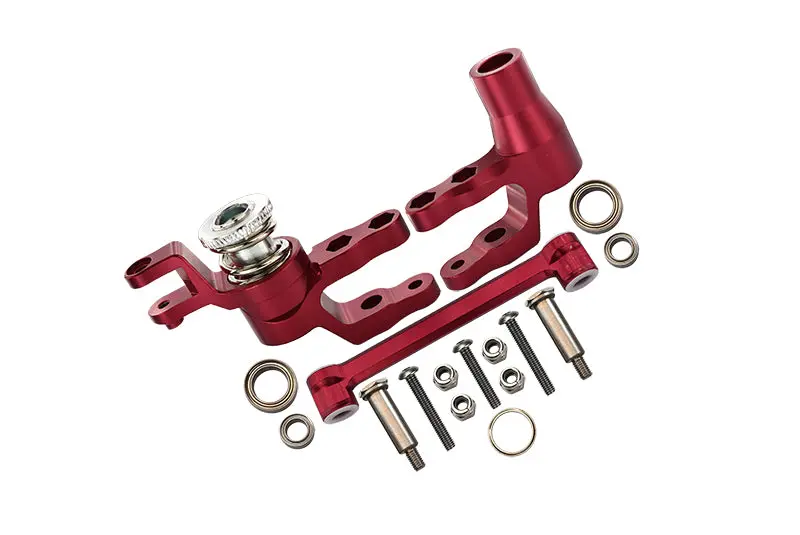 Aluminum Steering Assembly For Traxxas 1:10 4Wd Maxx 89076-4 / 4Wd Maxx With Widemaxx 89086-4 / 1:8 4Wd Maxx Slash 6S 102076-4 Upgrades - Red 1