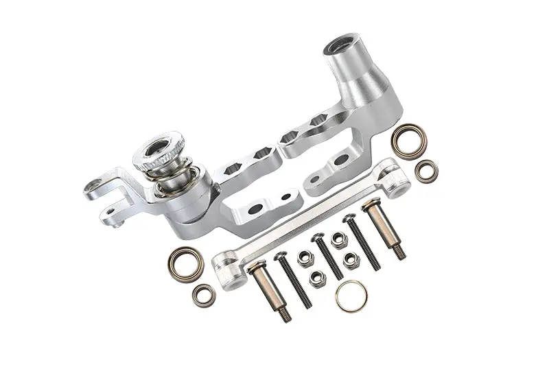 Aluminum Steering Assembly For Traxxas 1:10 4Wd Maxx 89076-4 / 4Wd Maxx With Widemaxx 89086-4 / 1:8 4Wd Maxx Slash 6S 102076-4 Upgrades - Silver 1
