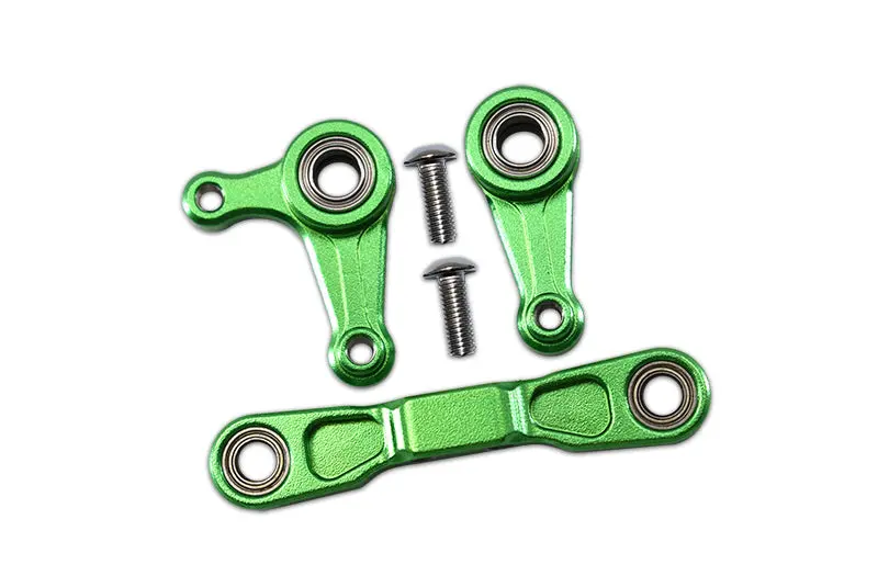Aluminum Steering Assembly With 5X8  Bearings For 1/10 Tamiya Rc Xv-01 - 3Pc Set Green 1